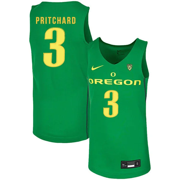 Football Jersey For School Teams-Basketball Jersey For School Teams-Oregon Ducks 3 Payton Pritchard Green College Basketball Basketball Jersey