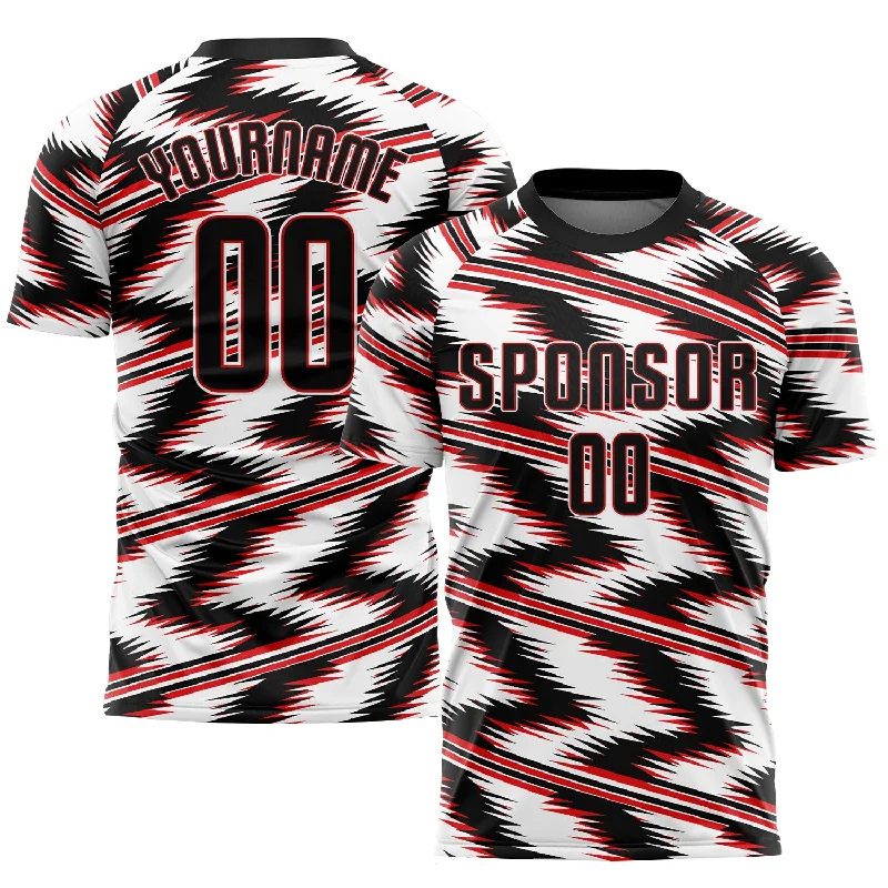 Football Jersey With Custom Design-Custom White Black-Red Sublimation Soccer Uniform Jersey