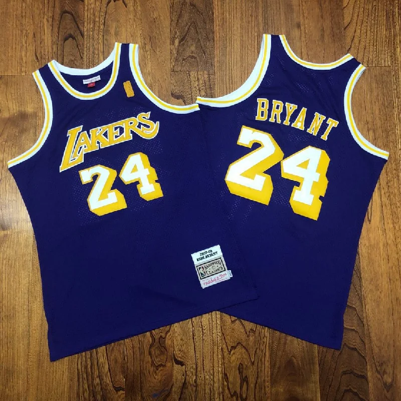 Football Jersey For Youth Football Leagues-Basketball Jersey For Youth Basketball Leagues-Lakers 24 Kobe Bryant Purple 2007-08 Hardwood Classics Basketball Jersey