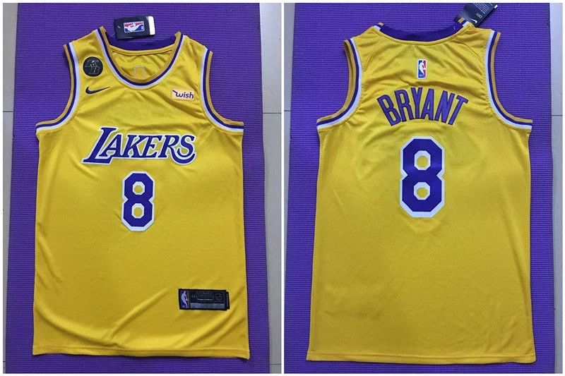 Football Jersey For Men-Basketball Jersey For Men-Lakers 8 kobe Bryant Yellow Commemorative Edition Swingman Basketball Jersey