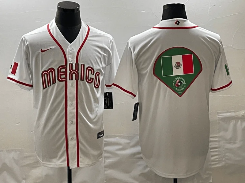 Baseball Jersey With Player Numbers-Men's Mexico Baseball 2023 White World Baseball Big Logo Classic Stitched Jersey