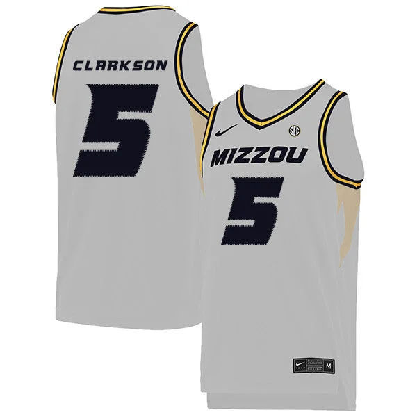 Football Jersey For Fan Support Gear-Basketball Jersey For Fan Support Gear-Missouri Tigers 5 Jordan Clarkson White College Basketball Basketball Jersey