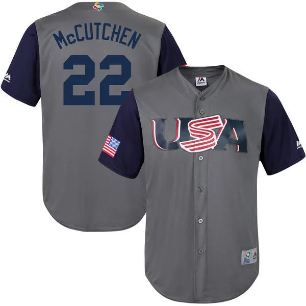 Baseball Jersey For Family Teams-Men's USA Baseball #22 Andrew McCutchen Gray 2017 World Baseball Classic Stitched WBC Jersey