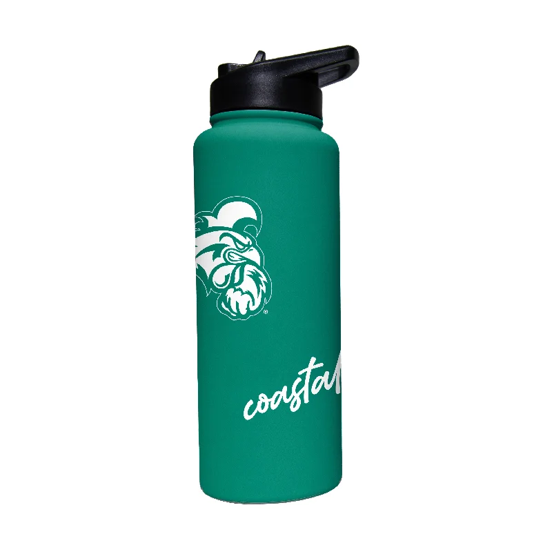 Custom Team Mug For Sports Fundraisers-Coastal Carolina 34oz Optic Bold Soft Touch Quencher