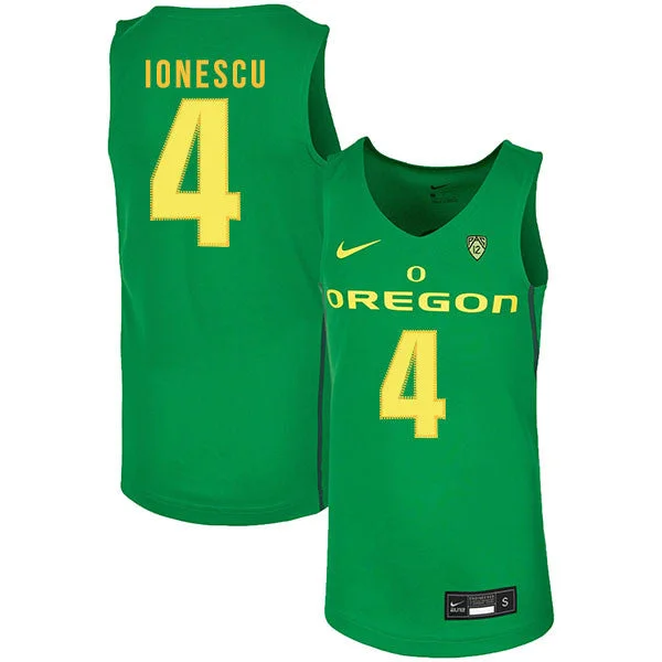 Football Jersey With Soft Touch Fabric-Basketball Jersey With Soft Touch Fabric-Oregon Ducks 4 Eddy Ionescu Green College Basketball Basketball Jersey