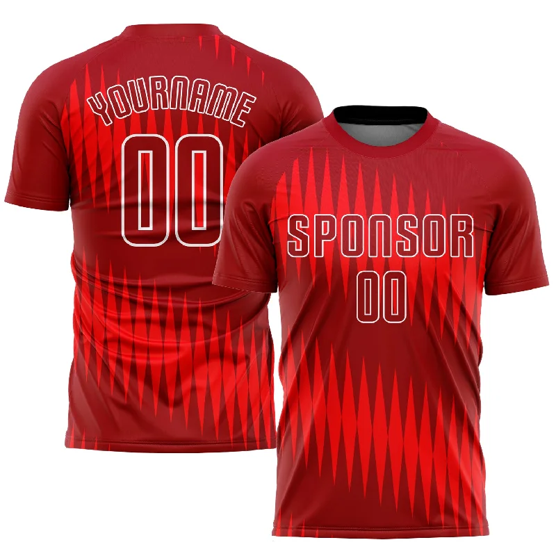 Football Jersey For Customizing Numbers And Logos-Custom Red Crimson-White Sublimation Soccer Uniform Jersey