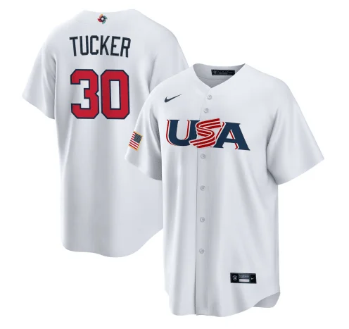 Baseball Jersey For Team Accessories-Men's USA Baseball #30 Kyle Tucker 2023 White World Baseball Classic Stitched Jersey