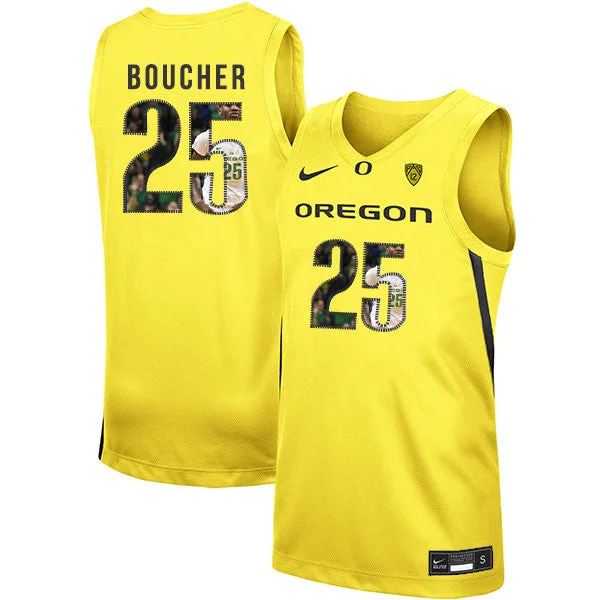 Football Jersey For Fundraising Projects-Basketball Jersey For Fundraising Projects-Oregon Ducks 25 Chris Boucher Yellow Fashion College Basketball Basketball Jersey