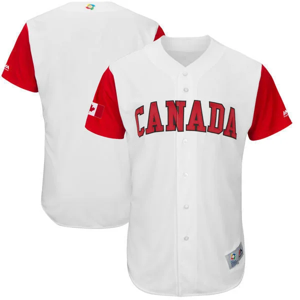 Baseball Jersey With Vintage Look-Men's Canada Baseball Majestic White 2017 World Baseball Classic Team Stitched WBC Jersey