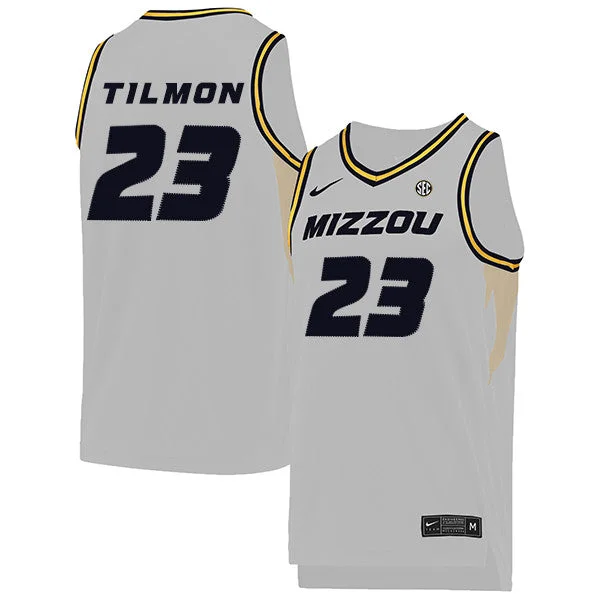 Football Jersey For Custom Sports Apparel-Basketball Jersey For Custom Sports Apparel-Missouri Tigers 23 Jeremiah Tilmon White College Basketball Basketball Jersey