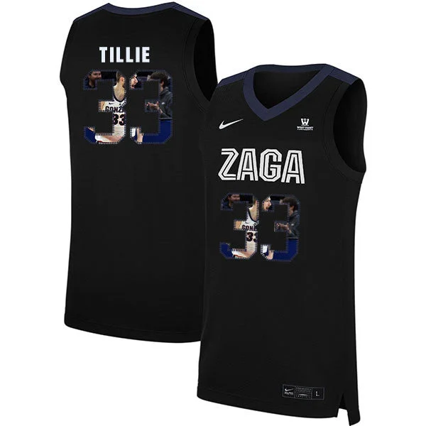 Football Jersey For Ultimate Comfort-Basketball Jersey For Ultimate Comfort-Gonzaga Bulldogs 33 Killian Tillie Black Fashion College Basketball Basketball Jersey