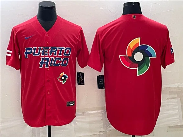 Baseball Jersey For Alumni Events-Men's Puerto Rico Baseball 2023 Red World Baseball Big Logo Classic Stitched Jersey