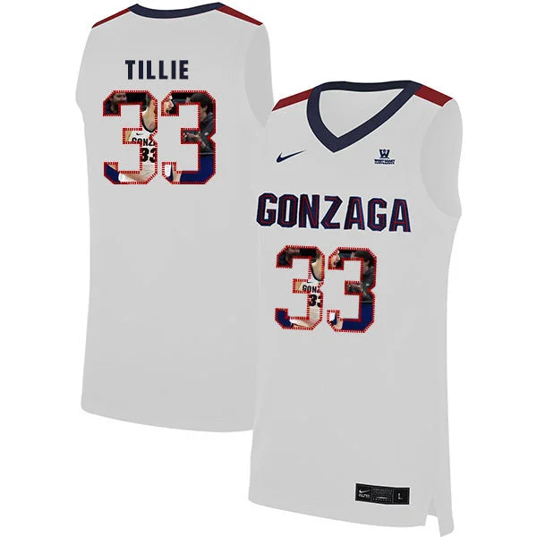 Football Jersey For Indoor And Outdoor Play-Basketball Jersey For Indoor And Outdoor Play-Gonzaga Bulldogs 33 Killian Tillie White Fashion College Basketball Basketball Jersey