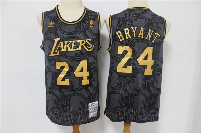 Football Jersey For Youth Sports Apparel-Basketball Jersey For Youth Sports Apparel-Lakers 24 Kobe Bryant Black Hardwood Classics Basketball Jersey