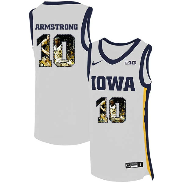 Football Jersey With Custom Numbers-Basketball Jersey With Custom Numbers-Iowa Hawkeyes 10 B.J. Armstrong White Basketball College Fashion Basketball Jersey.jpeg