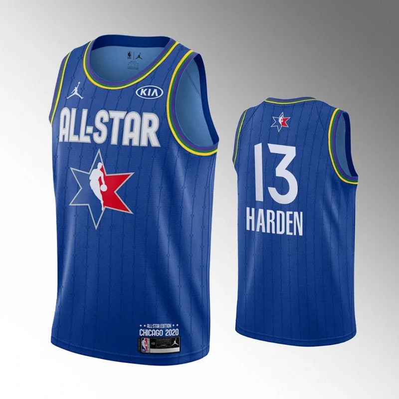 Football Jersey For Major League Fans-Basketball Jersey For Major League Fans-Rockets 13 James Harden Blue 2020 All-Star Jordan Brand Swingman Basketball Jersey