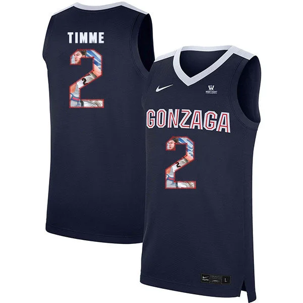 Football Jersey For Customized Player Design-Basketball Jersey For Customized Player Design-Gonzaga Bulldogs 2 Drew Timme Navy Fashion College Basketball Basketball Jersey