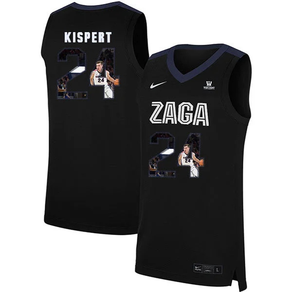 Football Jersey For Online Ordering-Basketball Jersey For Online Ordering-Gonzaga Bulldogs 24 Corey Kispert Black Fashion College Basketball Basketball Jersey