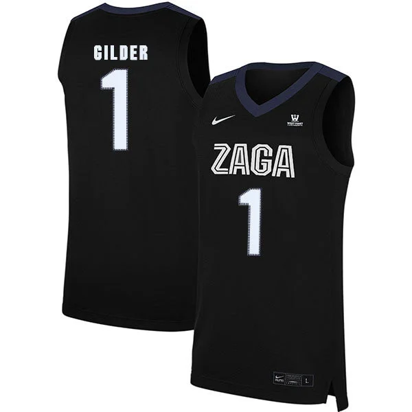 Football Jersey For Custom Team Logos-Basketball Jersey For Custom Team Logos-Gonzaga Bulldogs 1 Admon Gilder Black College Basketball Basketball Jersey