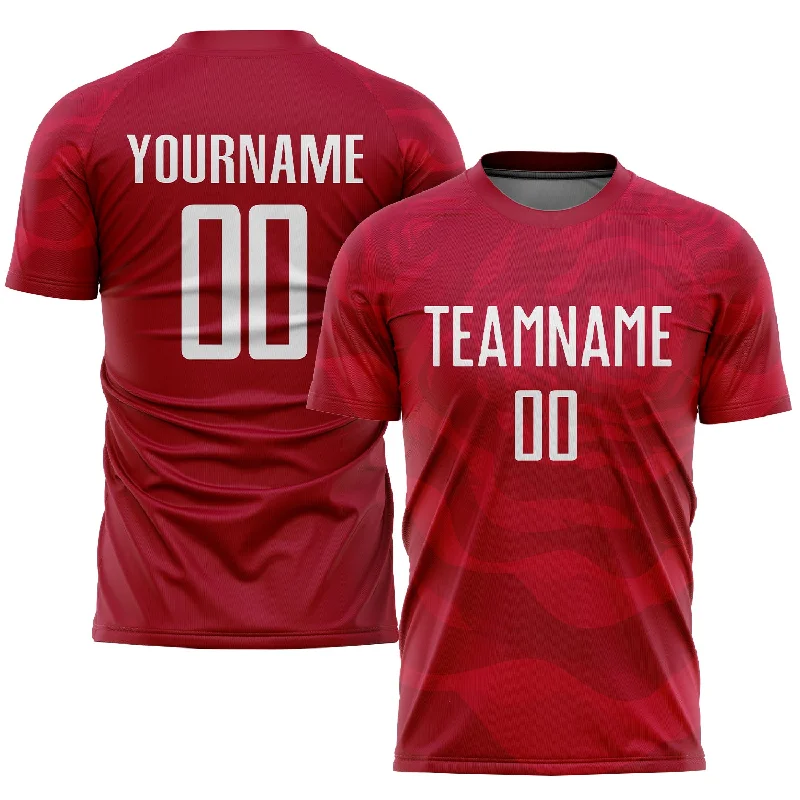 Football Jersey For Match Day-Custom Red White Sublimation Soccer Uniform Jersey