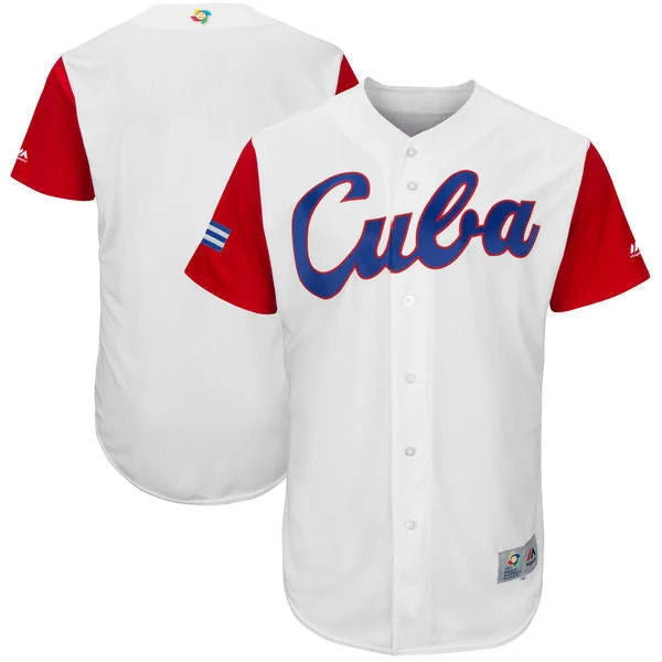 High Quality Baseball Jersey-Men's Cuba Baseball Majestic White 2017 World Baseball Classic Authentic Team Jersey