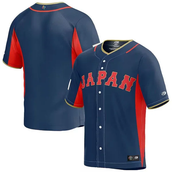 Baseball Jersey For Custom Logo Placement-Men's Japan Baseball Blank Navy 2023 World Baseball Classic Stitched Jersey