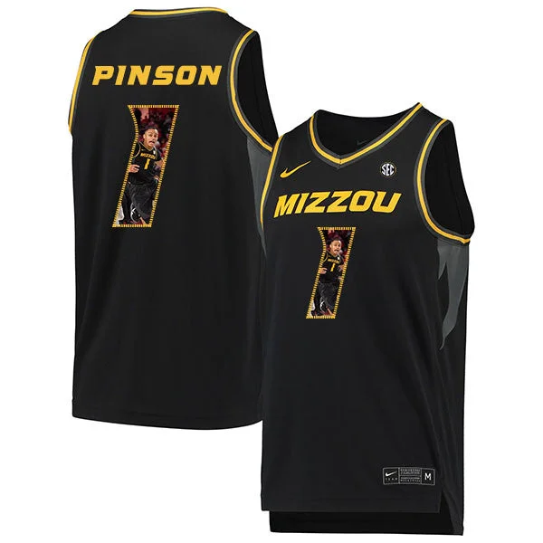 Football Jersey For Unique Player Orders-Basketball Jersey For Unique Player Orders-Missouri Tigers 1 Xavier Pinson Black Fashion College Basketball Basketball Jersey