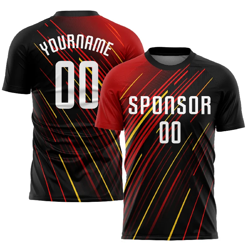 Football Jersey For Softball And Football Team Gifts-Custom Red White Black-Gold Sublimation Soccer Uniform Jersey