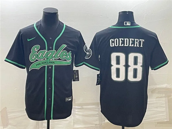 Youth Baseball Jersey-Men's Philadelphia Eagles #88 Dallas Goedert Black With Patch Cool Base Stitched Baseball Jersey