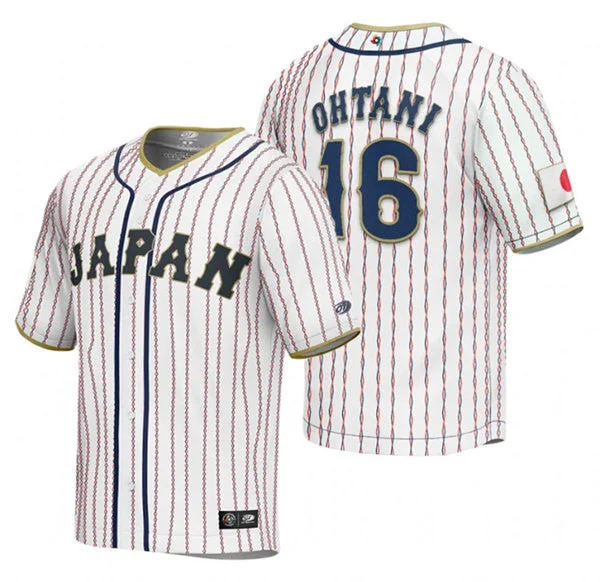 Baseball Jersey For Game Day Experience-Men's Japan Baseball #16 Shohei Ohtani 2023 White World Baseball Classic Stitched Jersey