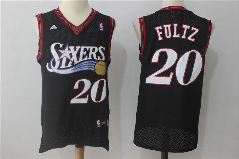 Football Jersey For Kids-Basketball Jersey For Kids-76ers 20 Markelle Fultz Black Throwback Basketball Jersey