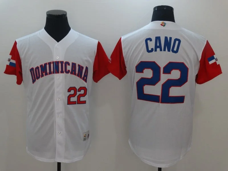 Baseball Jersey For Fans-Men's Dominican Republic Baseball 22 Robinson Cano White 2017 World Baseball Classic Jersey