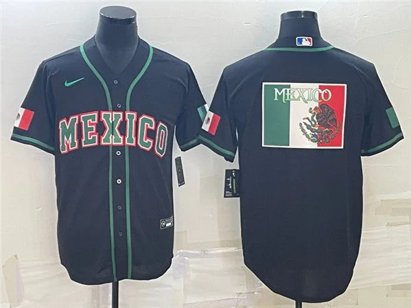 Baseball Jersey For Special Occasion Gifts-Men's Mexico Baseball 2023 Black World Baseball Big Logo Classic Stitched Jersey