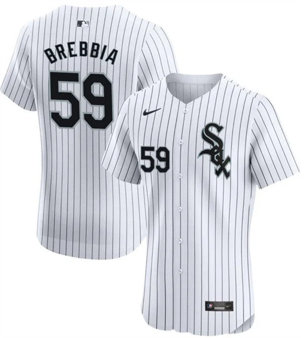 Baseball Jersey For Custom Sports Events-Men's Chicago White Sox #59 John Brebbia White Elite Baseball Stitched Jersey