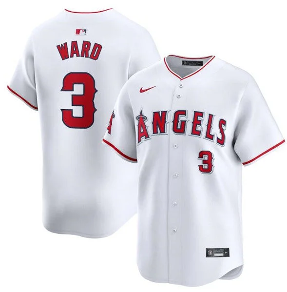 Baseball Jersey For Championship Gifts-Men's Los Angeles Angels #3 Taylor Ward White Home Limited Baseball Stitched Jersey