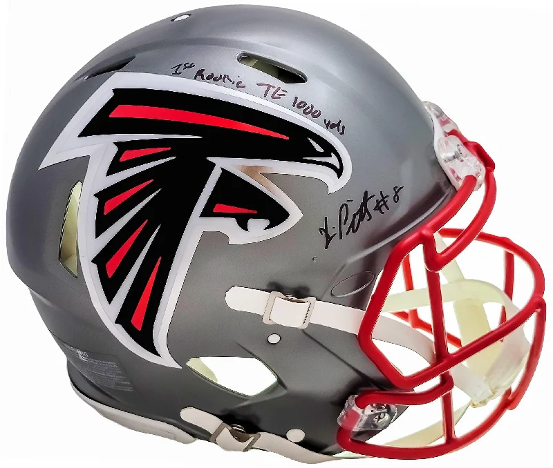 Rugby Helmet With Soft Padding-Kyle Pitts Autographed Atlanta Falcons Flash Gray Full Size Authentic Speed Helmet "1st Rookie TE 1000 yds" Beckett BAS QR Stock #205675