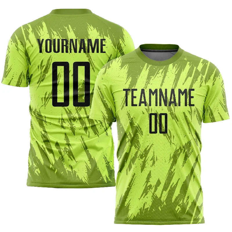 Football Jersey For Custom Orders-Custom Neon Green Black-Olive Sublimation Soccer Uniform Jersey