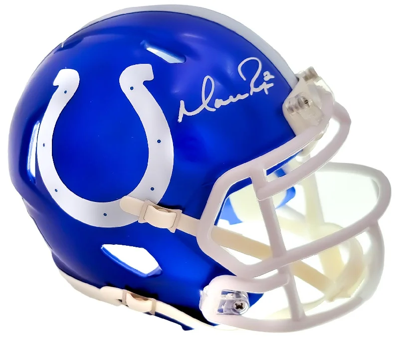 Rugby Helmet For Team Merchandise-Matt Ryan Autographed Indianapolis Colts Flash Blue Speed Mini Helmet Beckett BAS QR Stock #203908