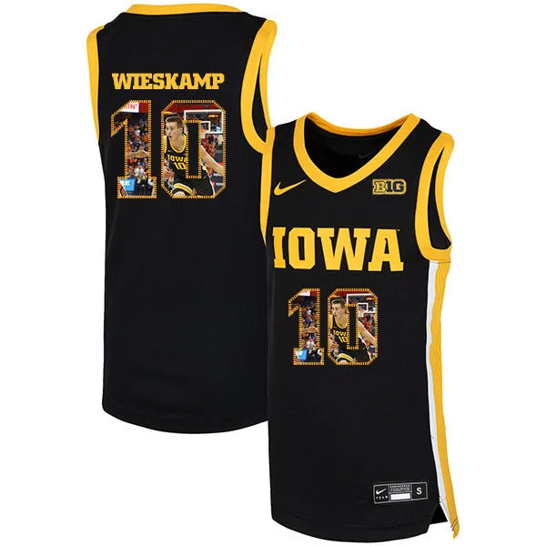 Football Jersey For Player-Focused Design-Basketball Jersey For Player-Focused Design-Iowa Hawkeyes 10 Joe Wieskamp Black Basketball College Fashion Basketball Jersey