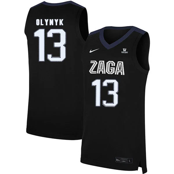 Football Jersey For Group Discounts-Basketball Jersey For Group Discounts-Gonzaga Bulldogs 13 Kelly Olynyk Black College Basketball Basketball Jersey