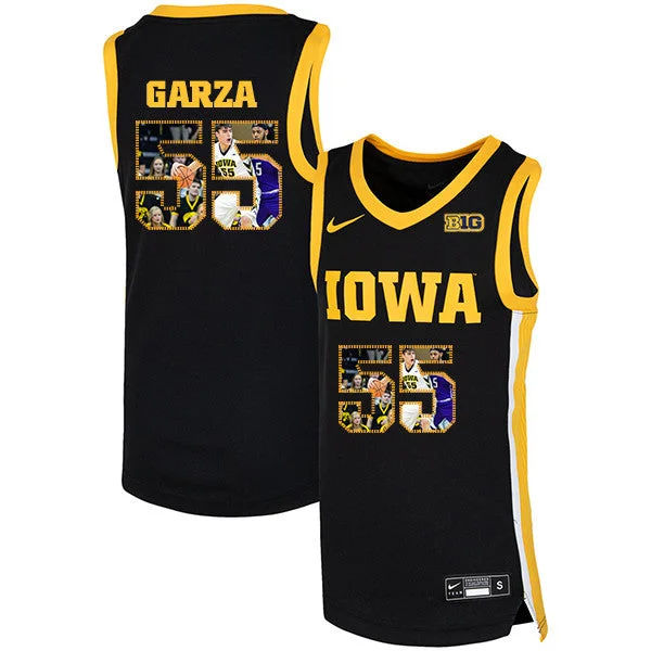 Football Jersey For Game Uniforms-Basketball Jersey For Game Uniforms-Iowa Hawkeyes 55 Luka Garza Black Basketball College Fashion Basketball Jersey