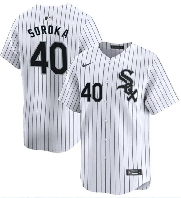 Baseball Jersey For Tournament Prizes-Men's Chicago White Sox #40 Michael Soroka White Home Limited Baseball Stitched Jersey