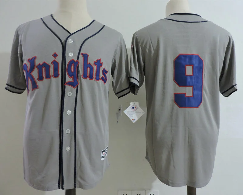 Baseball Jersey For Professional Teams-Knights #9 Gray 1839-1939 Baseball Centennial Stitched Movie Jersey