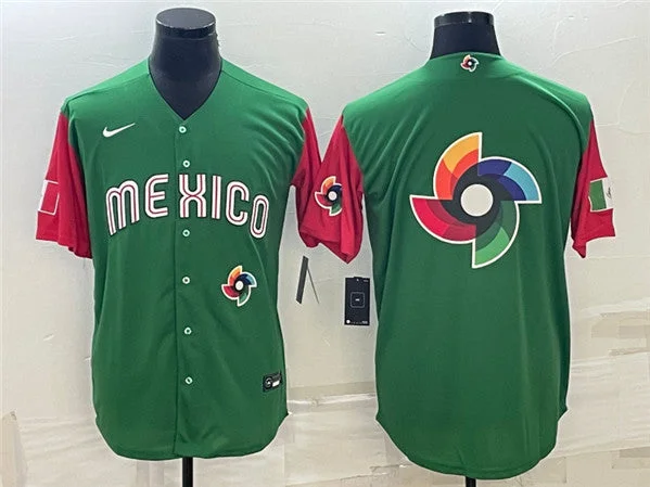 Baseball Jersey With Team Mascot-Men's Mexico Baseball 2023 Green World Baseball Big Logo With Patch Classic Stitched Jersey