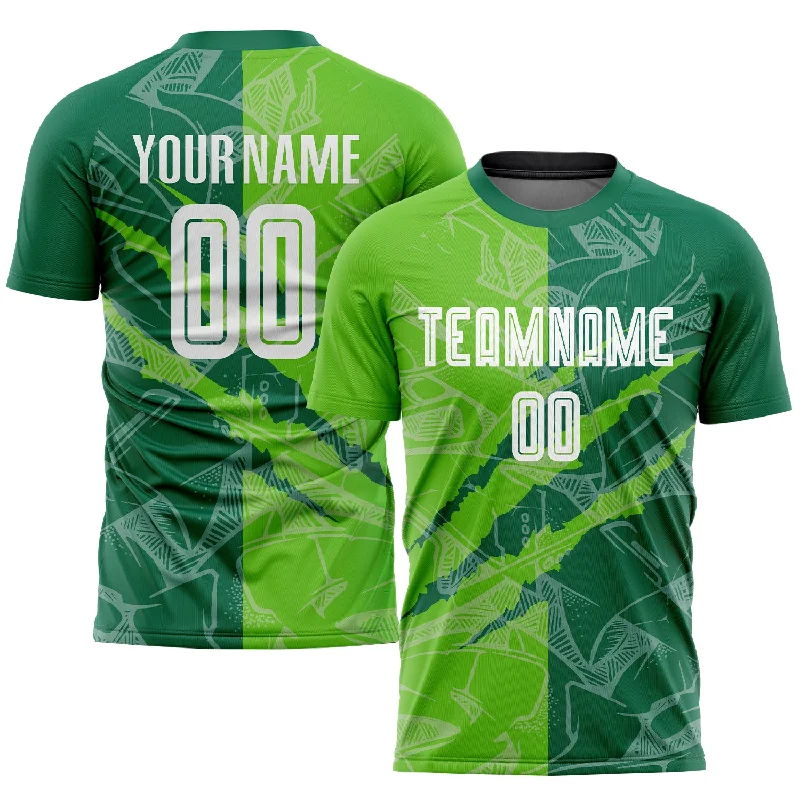 Football Jersey With Custom Graphics For Team-Custom Graffiti Pattern Aurora Green-Kelly Green Scratch Sublimation Soccer Uniform Jersey