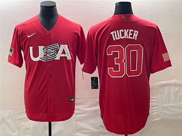 Baseball Jersey For Youth Teams-Men's USA Baseball #30 Kyle Tucker 2023 Red World Baseball Classic Stitched Jersey