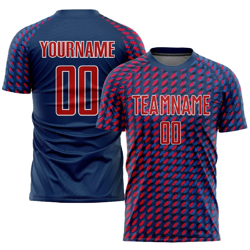 Football Jersey For Special Events-Custom Navy Red-White Sublimation Soccer Uniform Jersey