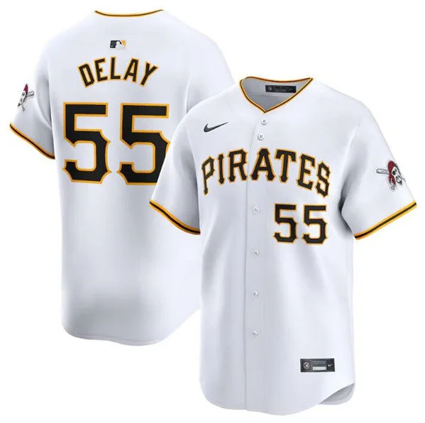 Baseball Jersey For International Teams-Men's Pittsburgh Pirates #55 Jason Delay White Home Limited Baseball Stitched Jersey