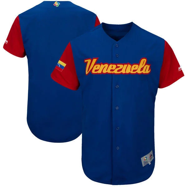 Baseball Jersey For Special Occasion Gifts-Men's Venezuela Baseball Majestic Royal 2017 World Baseball Classic Team Stitched WBC Jersey