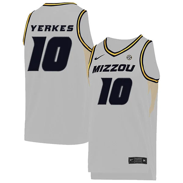 Football Jersey For Personalized Fit-Basketball Jersey For Personalized Fit-Missouri Tigers 10 Evan Yerkes White College Basketball Basketball Jersey